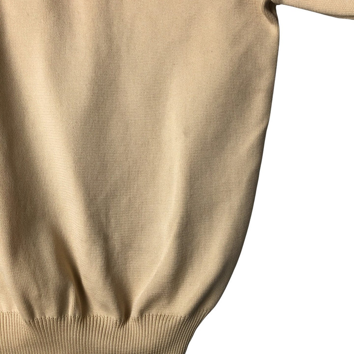Polo knit sweater, men's size S unclear ivory Vintage Second Hand