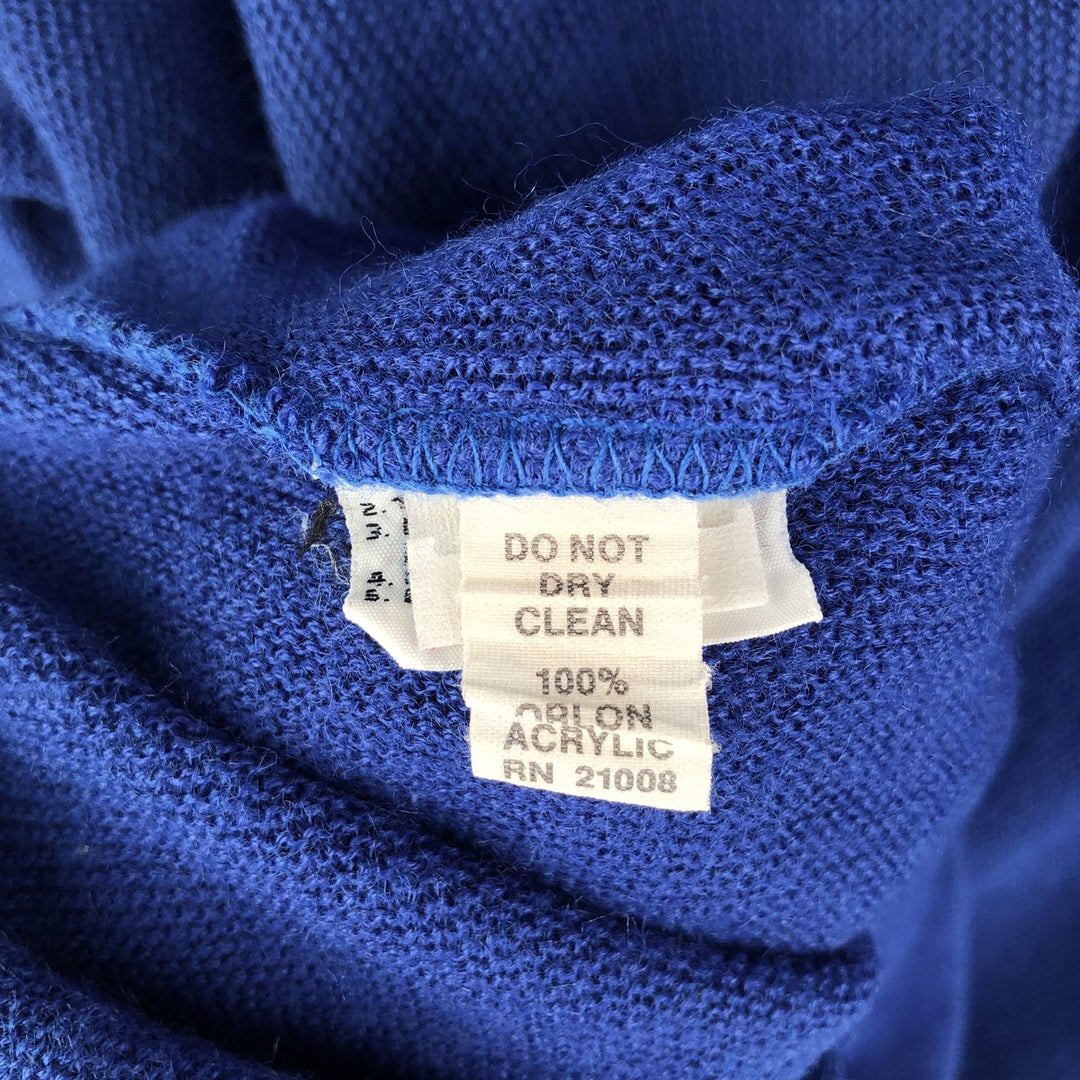 Vintage 1970'S Lacoste IZOD V-neck acrylic knit sweater, men's size L acrylic blue type Vintage Second Hand