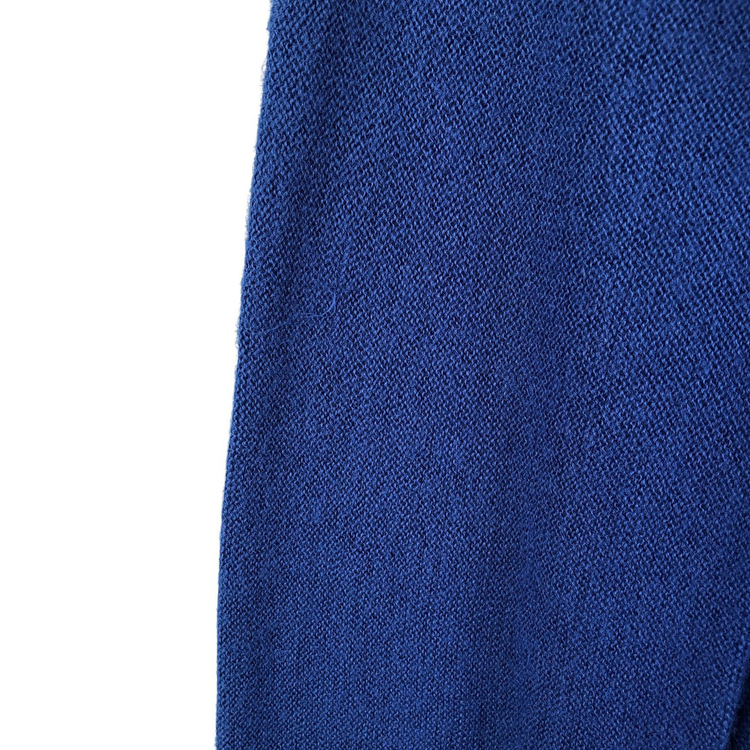 Vintage 1970'S Lacoste IZOD V-neck acrylic knit sweater, men's size L acrylic blue type Vintage Second Hand