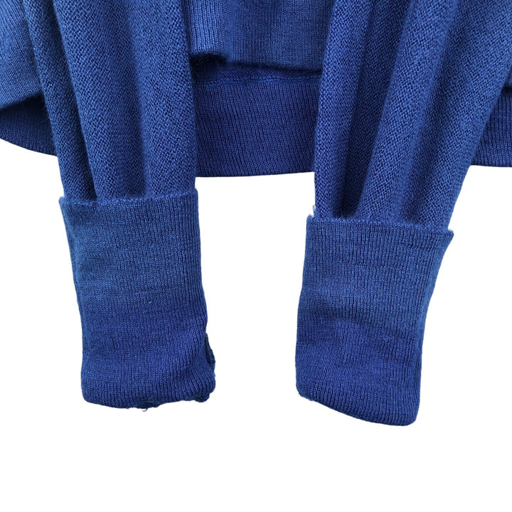 Vintage 1970'S Lacoste IZOD V-neck acrylic knit sweater, men's size L acrylic blue type Vintage Second Hand