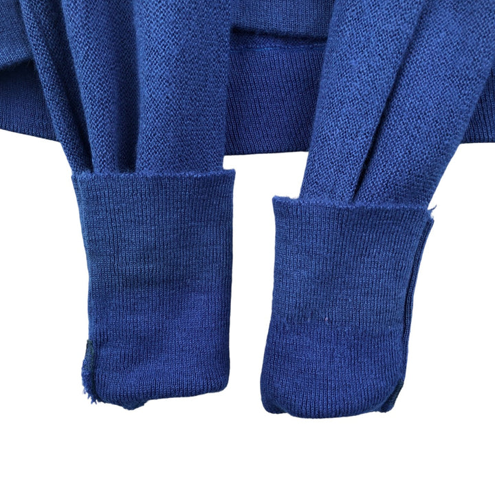 Vintage 1970'S Lacoste IZOD V-neck acrylic knit sweater, men's size L acrylic blue type Vintage Second Hand