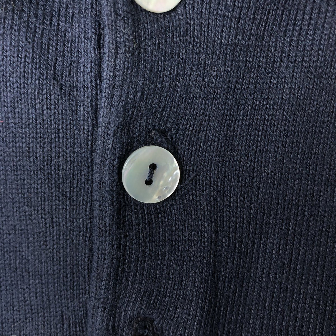 REPORT Polo knit sweater, Made in Italy, Men's size L unclear navy blue type Vintage Second Hand