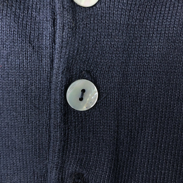 REPORT Polo knit sweater, Made in Italy, Men's size L unclear navy blue type Vintage Second Hand