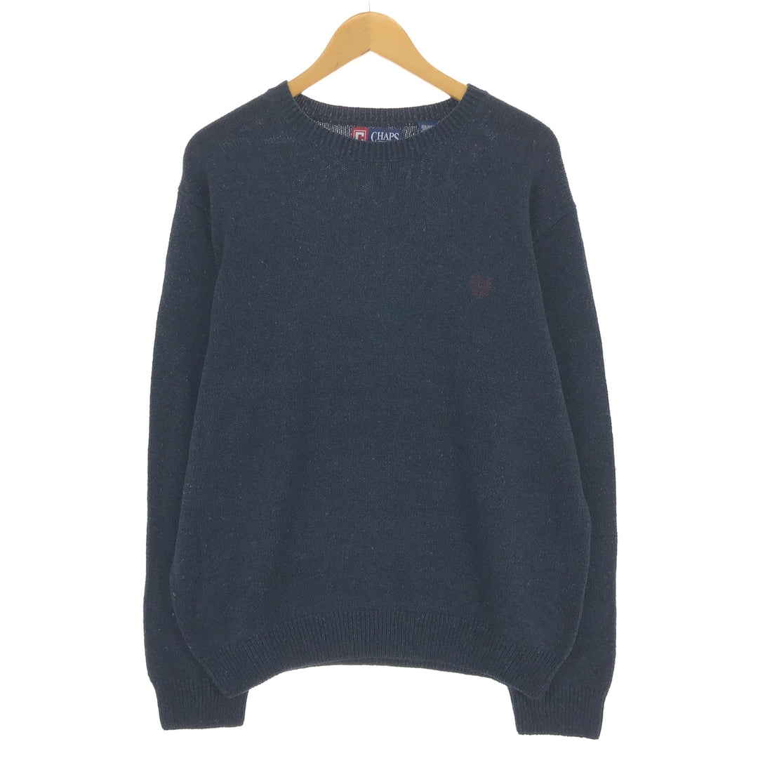 Chaps Cotton Knit Sweater Men's XL Size cotton black type Vintage Second Hand