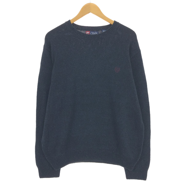Chaps Cotton Knit Sweater Men's XL Size cotton black type Vintage Second Hand