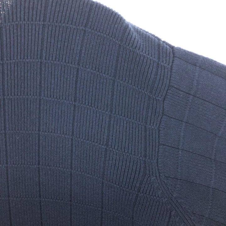 IZOD Cotton Knit Sweater, Men's Size M cotton navy blue type Vintage Second Hand