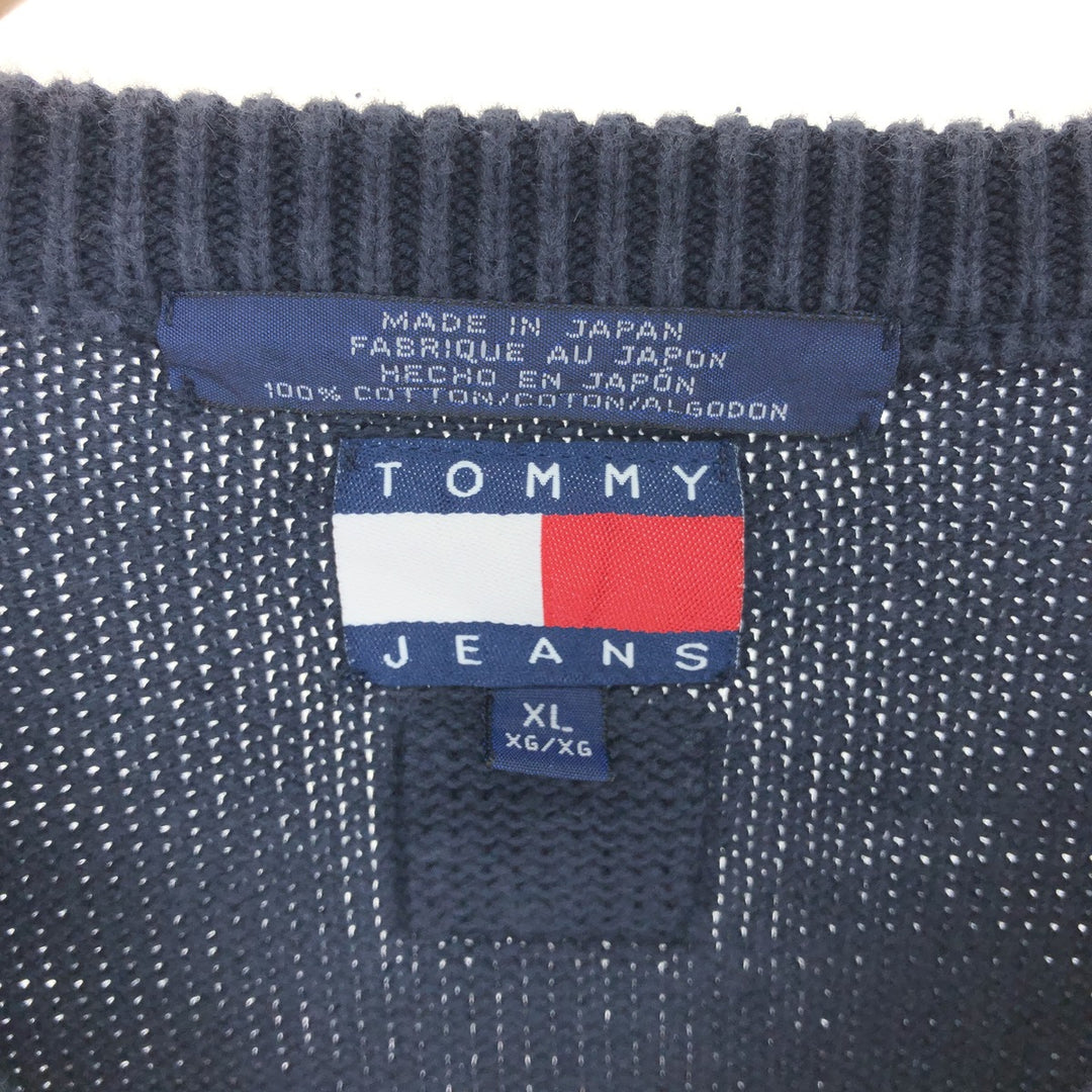 90s~ Tommy Hilfiger JEANS Cotton Knit Sweater Men's XL Size Vintage /eaa434415