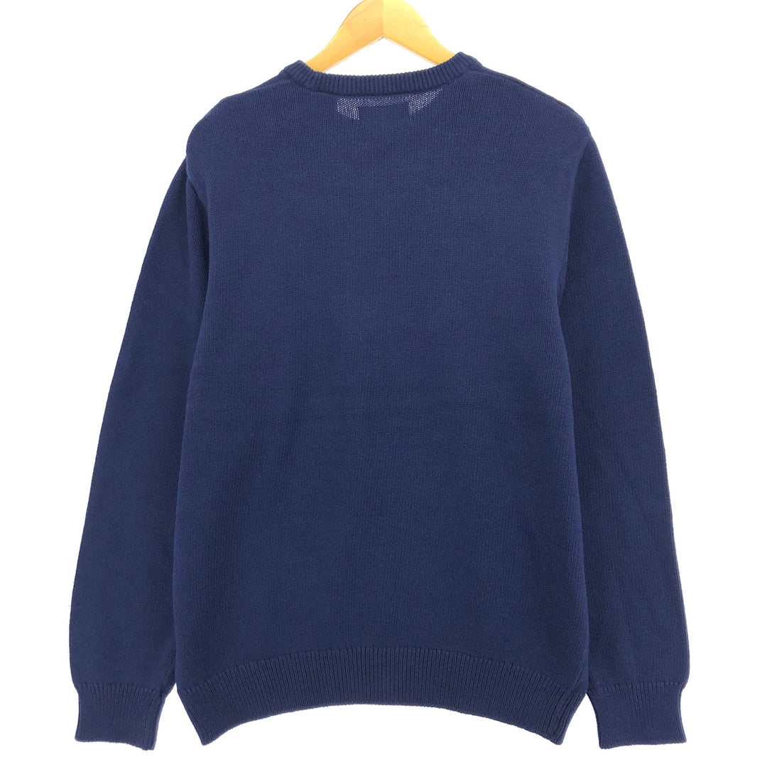 Chaps Cotton Knit Sweater, Men's Size L cotton navy blue type Vintage Second Hand