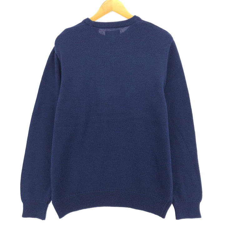 Chaps Cotton Knit Sweater, Men's Size L cotton navy blue type Vintage Second Hand