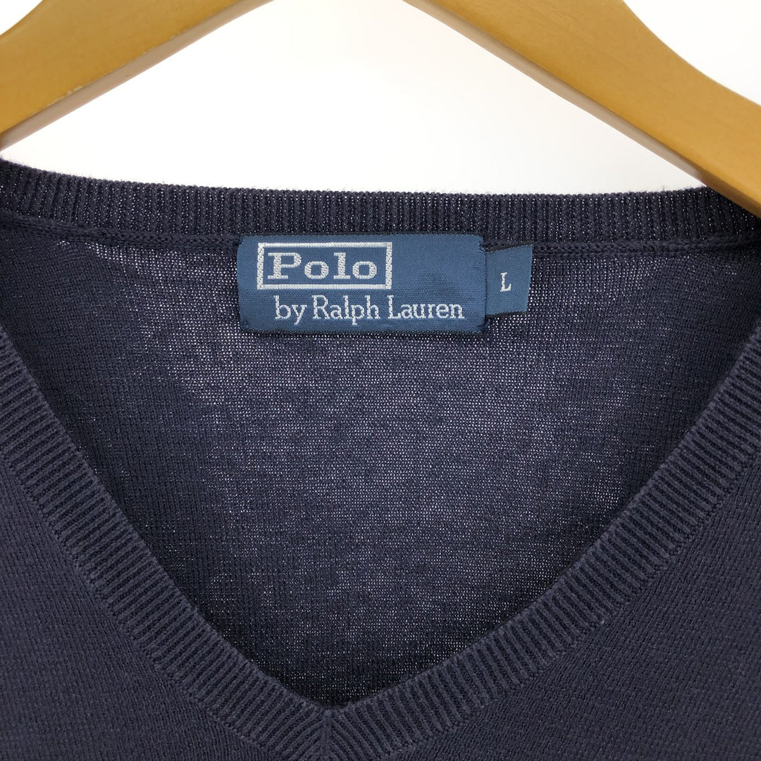 Ralph Lauren POLO by Ralph Lauren V-neck Pima cotton knit sweater Men's L size / eaa434474
