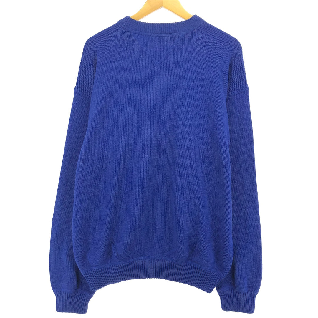 90s~ Tommy Hilfiger Cotton Knit Sweater Men's XL Vintage cotton blue type Vintage Second Hand