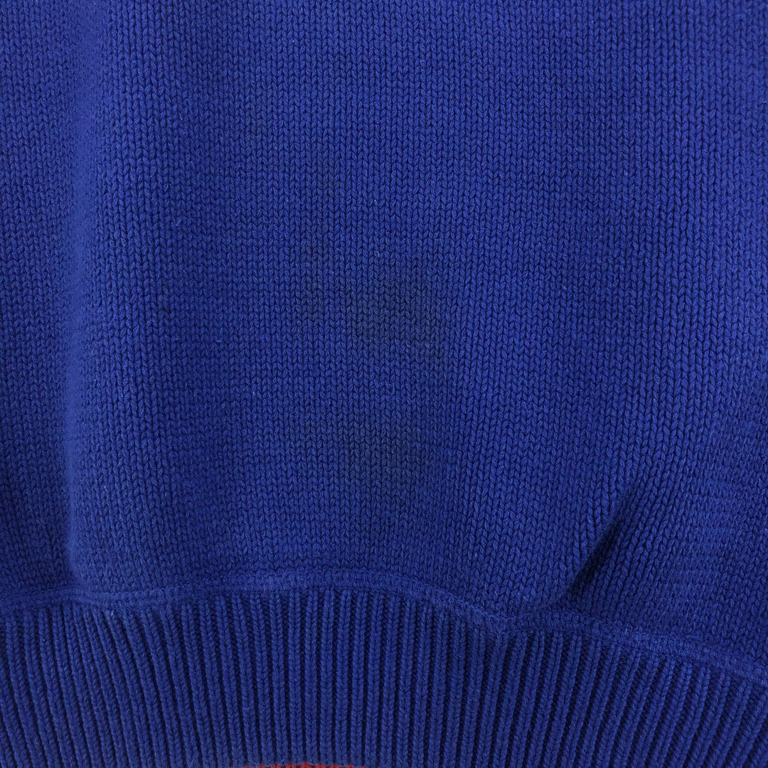 90s~ Tommy Hilfiger Cotton Knit Sweater Men's XL Vintage cotton blue type Vintage Second Hand