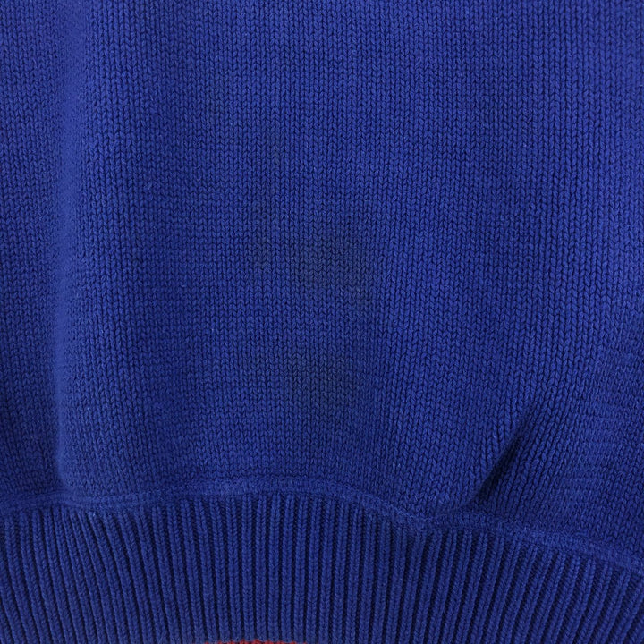 90s~ Tommy Hilfiger Cotton Knit Sweater Men's XL Vintage cotton blue type Vintage Second Hand