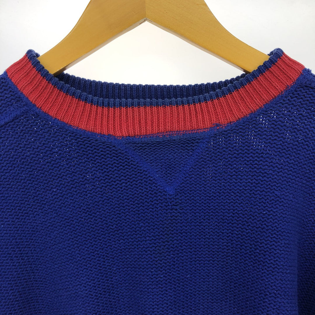 90s~ Tommy Hilfiger Cotton Knit Sweater Men's XL Vintage cotton blue type Vintage Second Hand