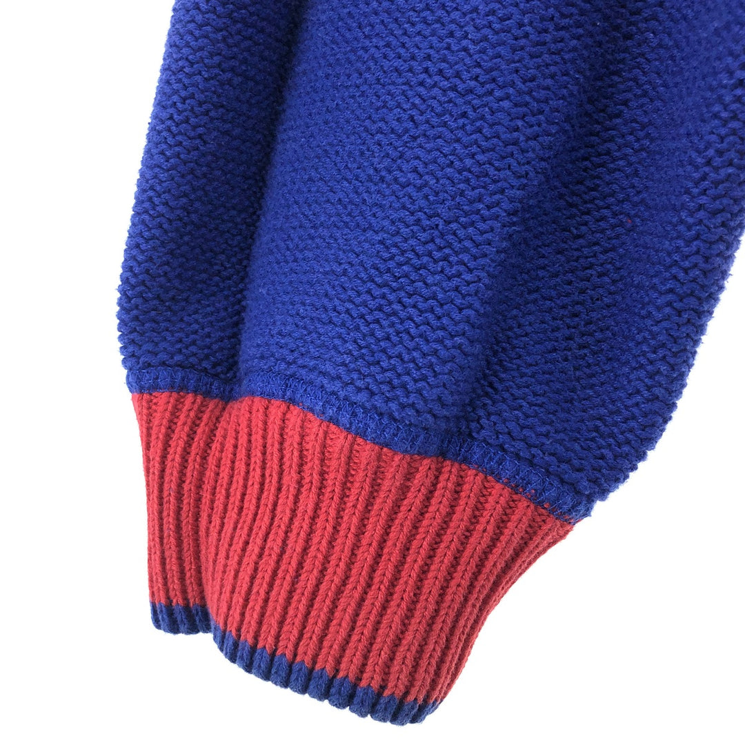90s~ Tommy Hilfiger Cotton Knit Sweater Men's XL Vintage cotton blue type Vintage Second Hand