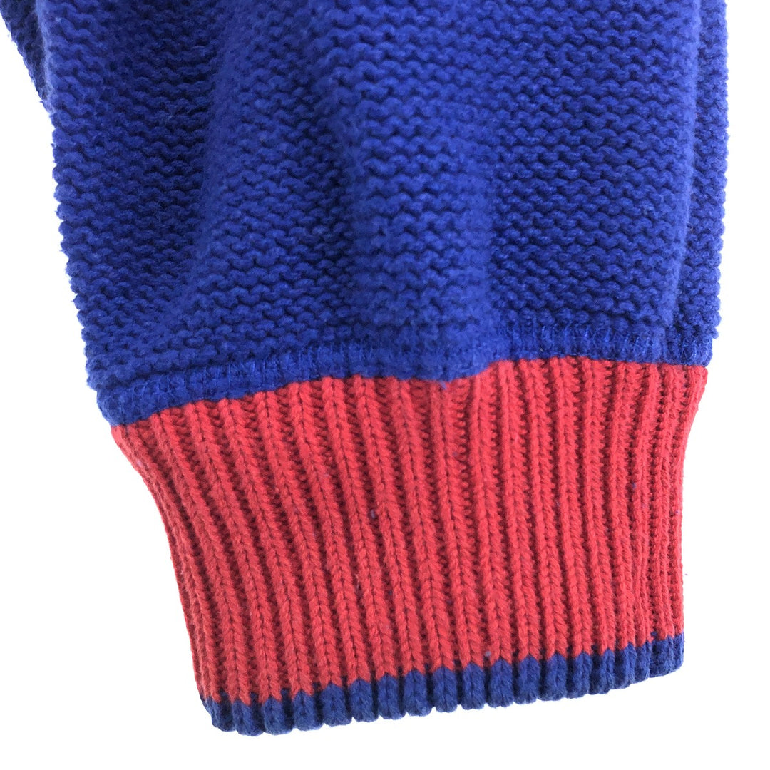 90s~ Tommy Hilfiger Cotton Knit Sweater Men's XL Vintage cotton blue type Vintage Second Hand