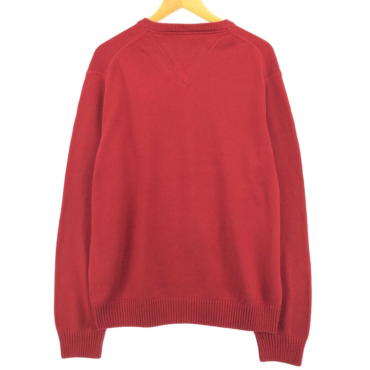 00'S Tommy Hilfiger V-neck cotton knit sweater, men's size XL cotton red type Vintage Second Hand