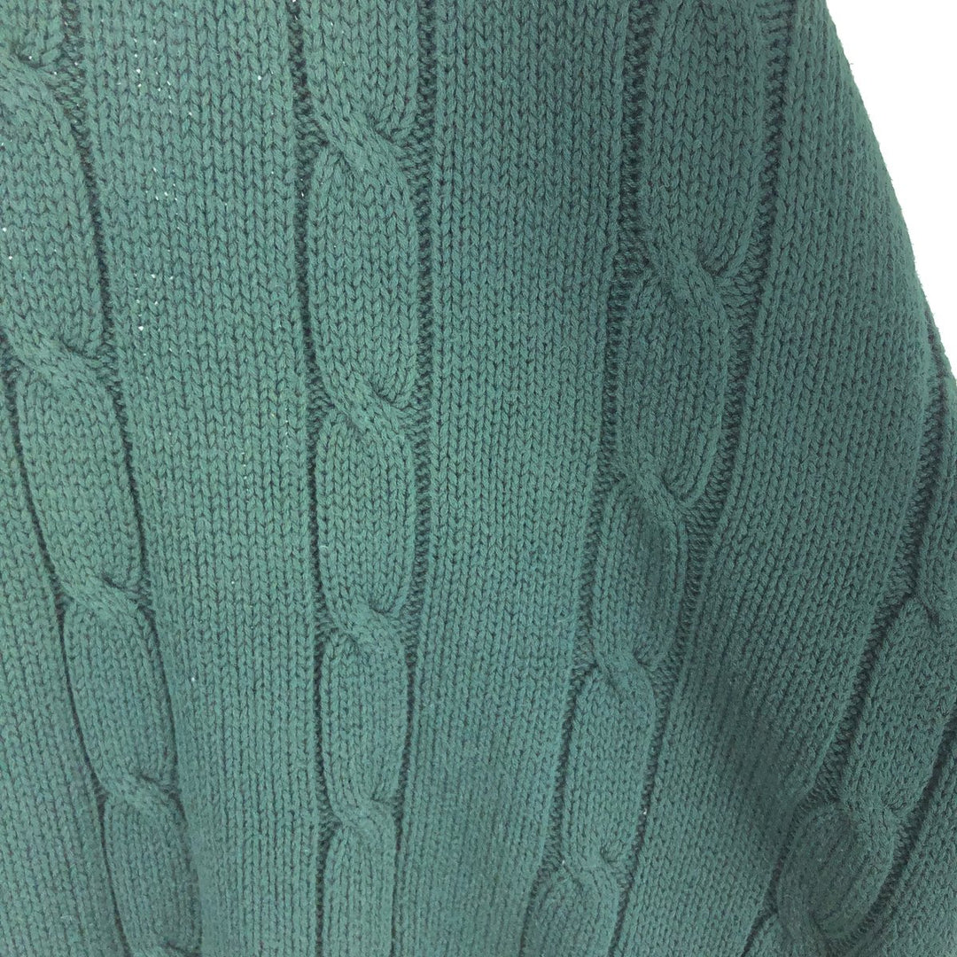 IZOD Cable Knit Cotton Knit Sweater, Men's Size XL cotton Green type dark green Vintage Second Hand