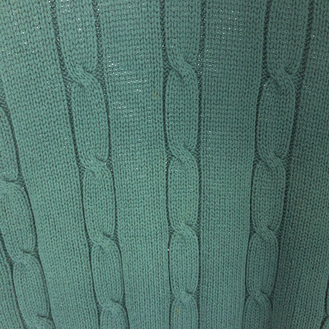 IZOD Cable Knit Cotton Knit Sweater, Men's Size XL cotton Green type dark green Vintage Second Hand