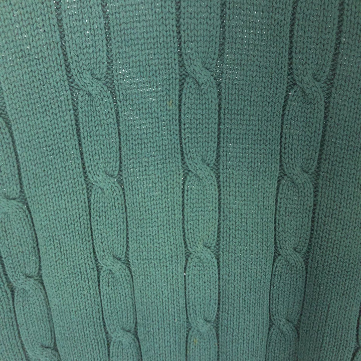 IZOD Cable Knit Cotton Knit Sweater, Men's Size XL cotton Green type dark green Vintage Second Hand