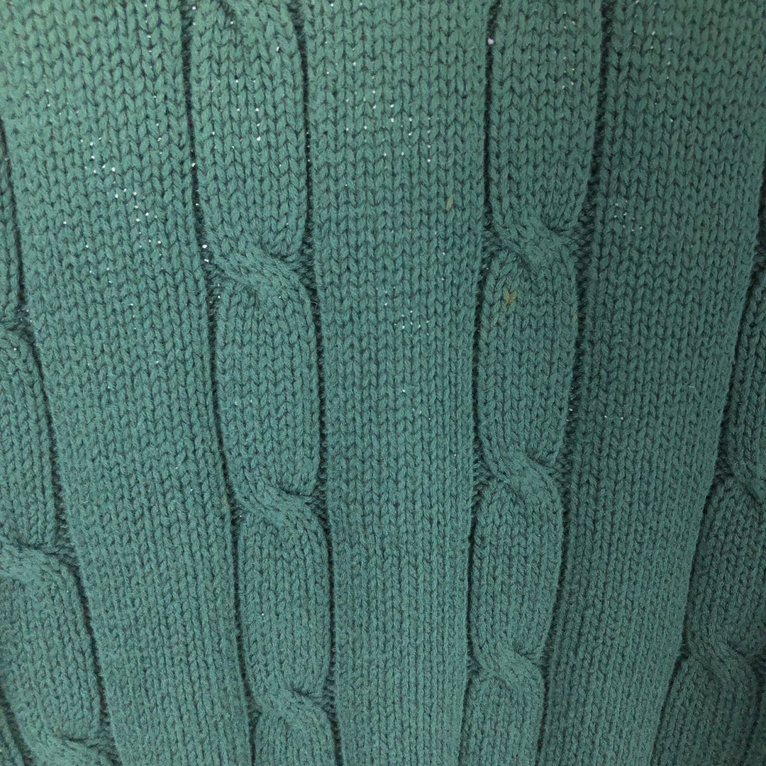 IZOD Cable Knit Cotton Knit Sweater, Men's Size XL cotton Green type dark green Vintage Second Hand