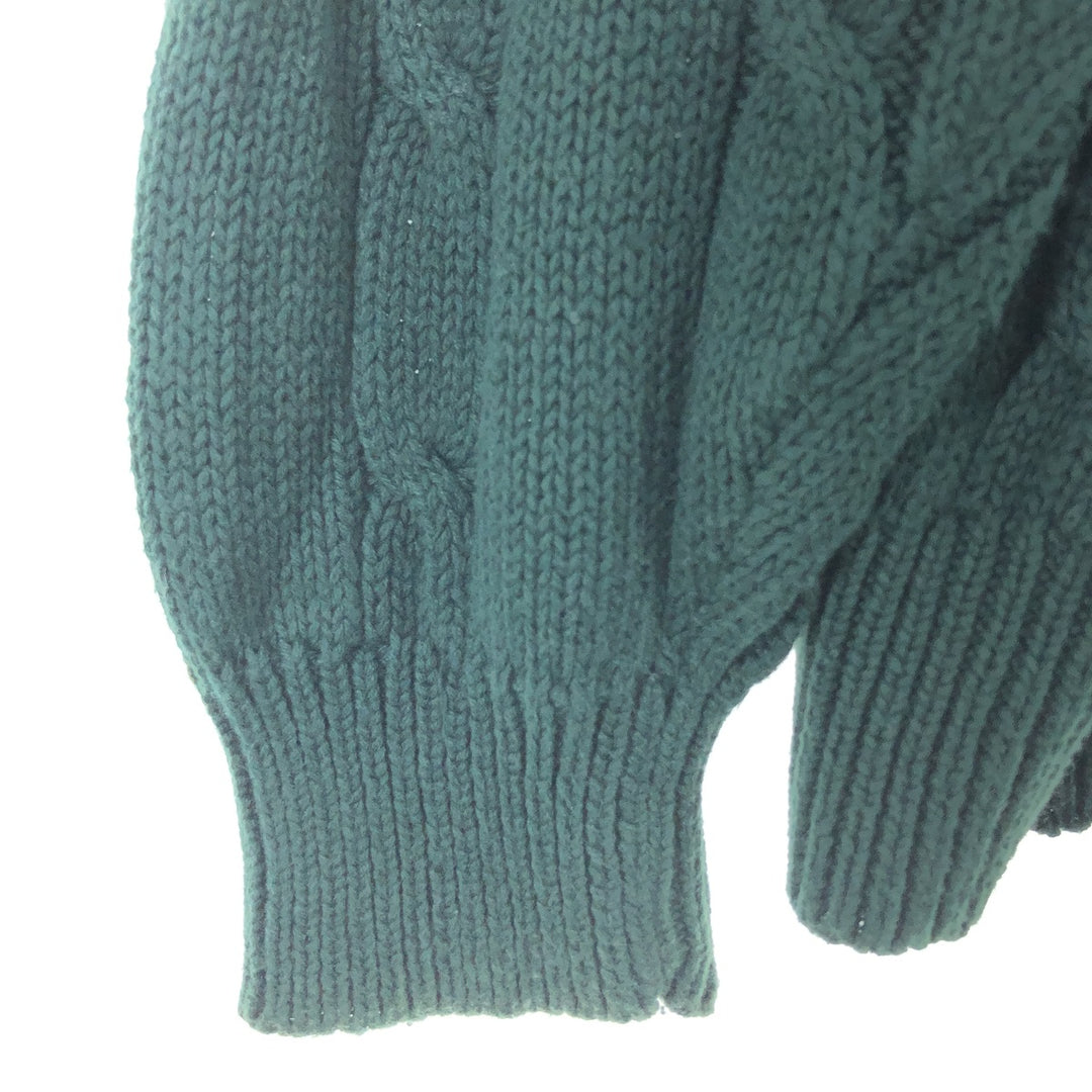 IZOD Cable Knit Cotton Knit Sweater, Men's Size XL cotton Green type dark green Vintage Second Hand