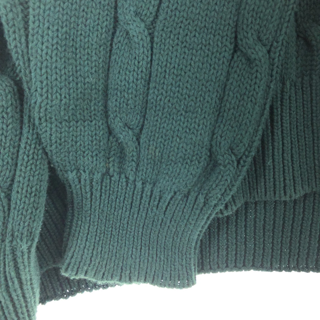 IZOD Cable Knit Cotton Knit Sweater, Men's Size XL cotton Green type dark green Vintage Second Hand