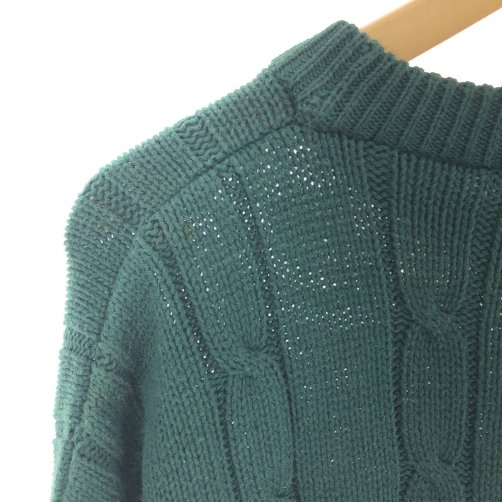IZOD Cable Knit Cotton Knit Sweater, Men's Size XL cotton Green type dark green Vintage Second Hand
