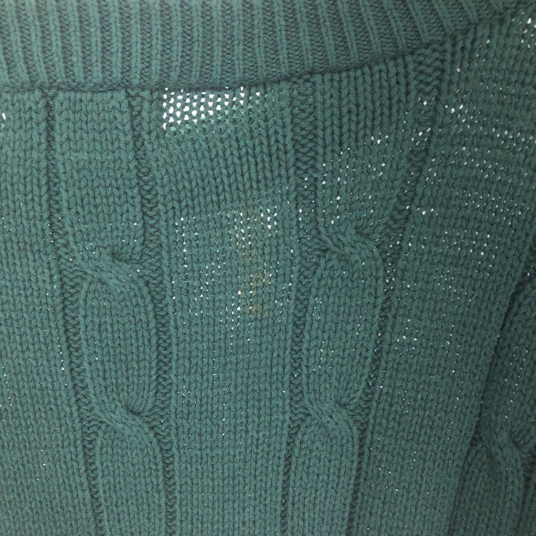 IZOD Cable Knit Cotton Knit Sweater, Men's Size XL cotton Green type dark green Vintage Second Hand