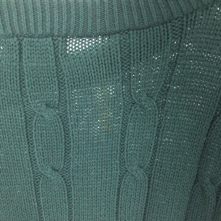 IZOD Cable Knit Cotton Knit Sweater, Men's Size XL cotton Green type dark green Vintage Second Hand