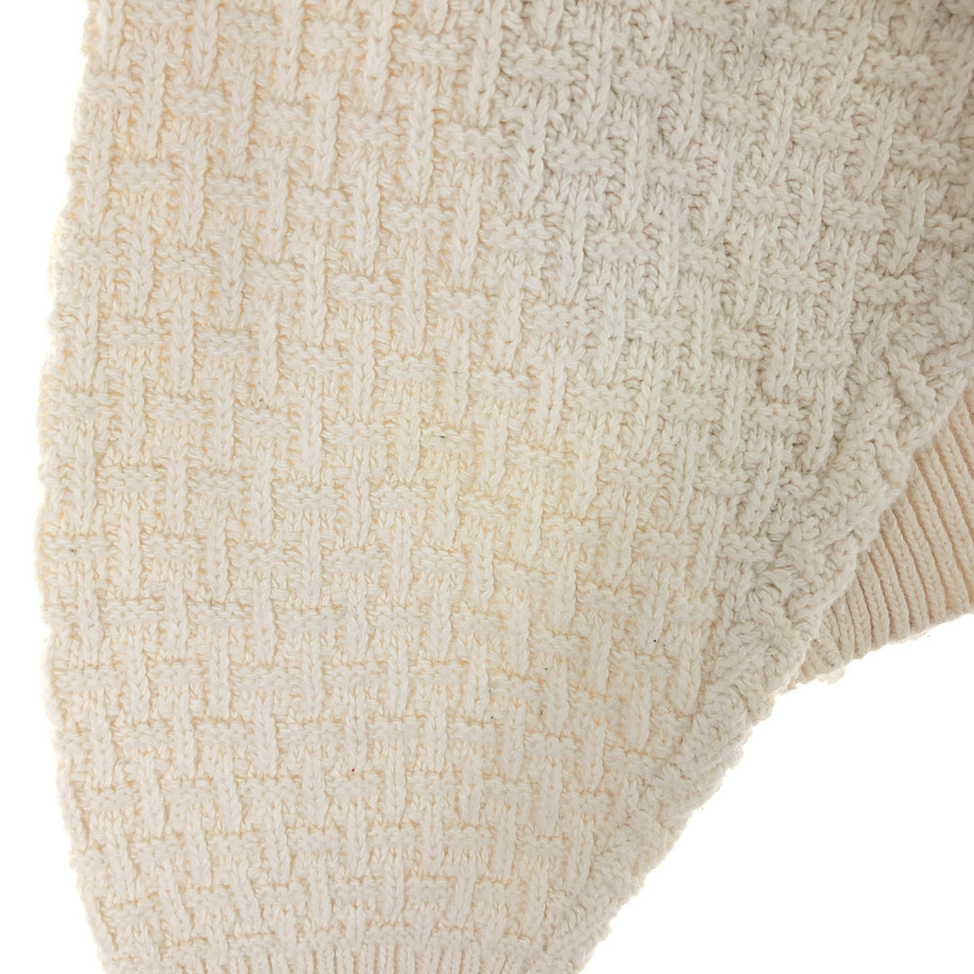417 AUTHENTIC SPORTSWEAR Solid Cotton Knit Sweater, Made in USA, Men's Size Medium cotton ivory Vintage Second Hand