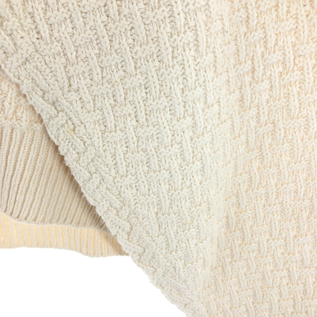 417 AUTHENTIC SPORTSWEAR Solid Cotton Knit Sweater, Made in USA, Men's Size Medium cotton ivory Vintage Second Hand