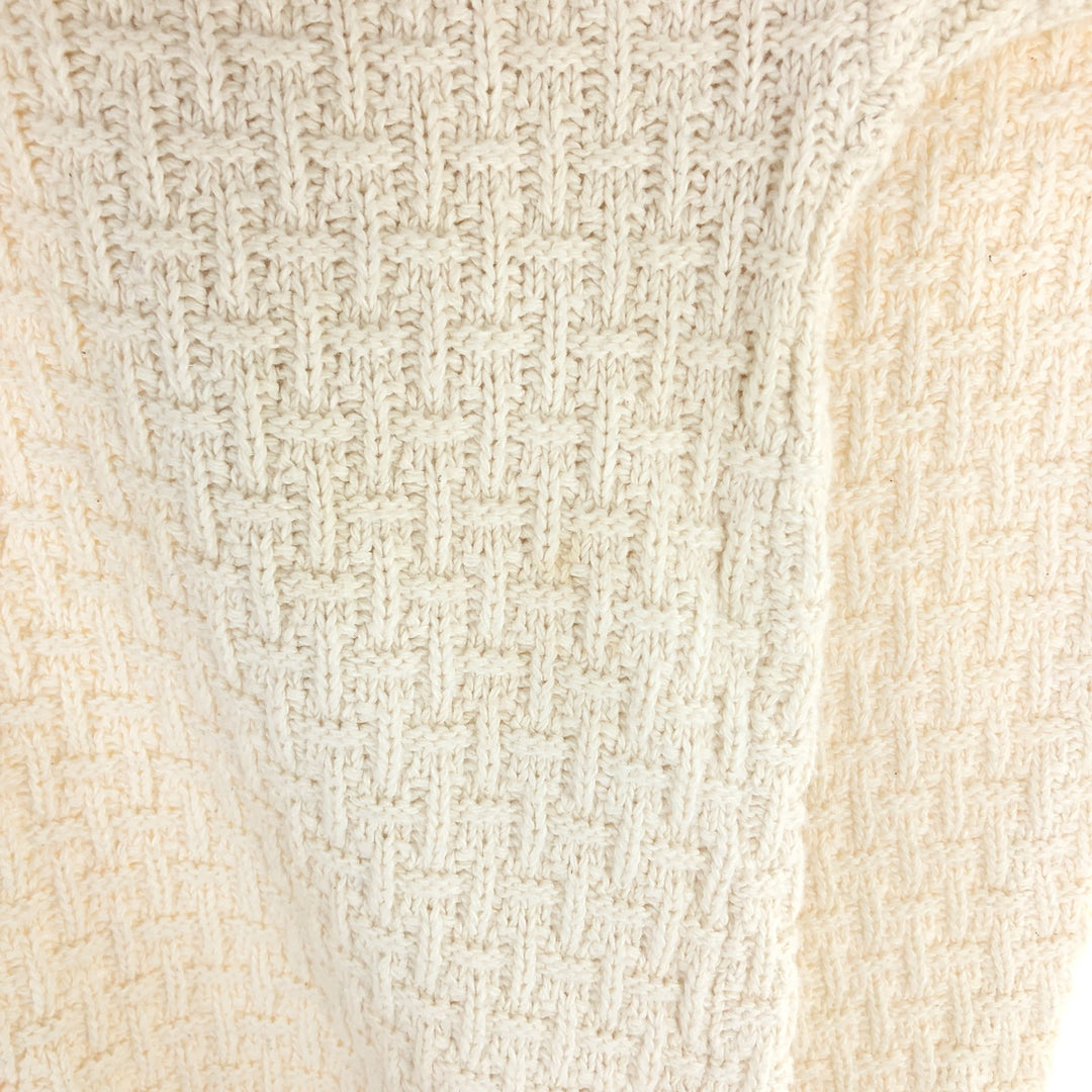 417 AUTHENTIC SPORTSWEAR Solid Cotton Knit Sweater, Made in USA, Men's Size Medium cotton ivory Vintage Second Hand