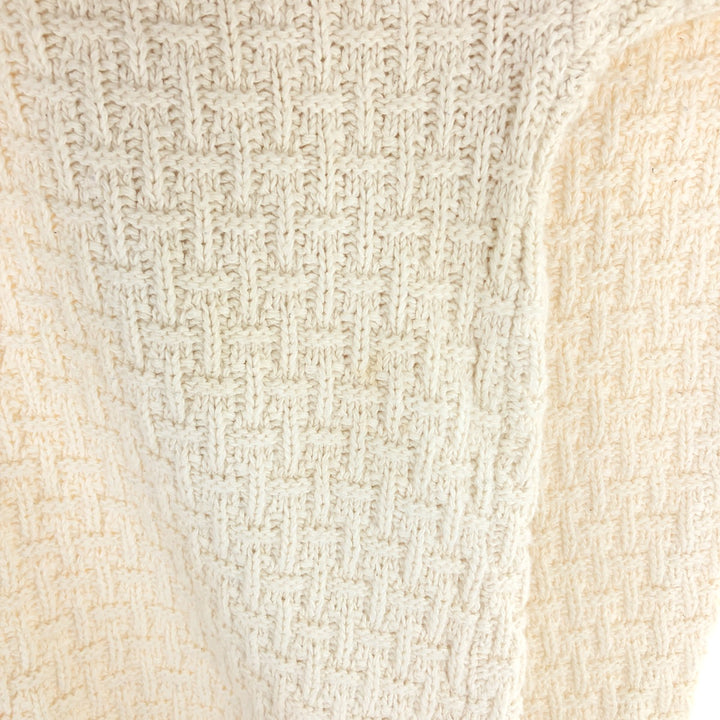 417 AUTHENTIC SPORTSWEAR Solid Cotton Knit Sweater, Made in USA, Men's Size Medium cotton ivory Vintage Second Hand