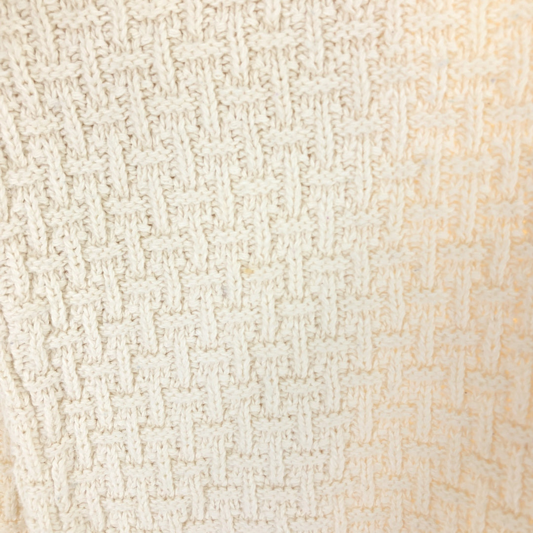 417 AUTHENTIC SPORTSWEAR Solid Cotton Knit Sweater, Made in USA, Men's Size Medium cotton ivory Vintage Second Hand