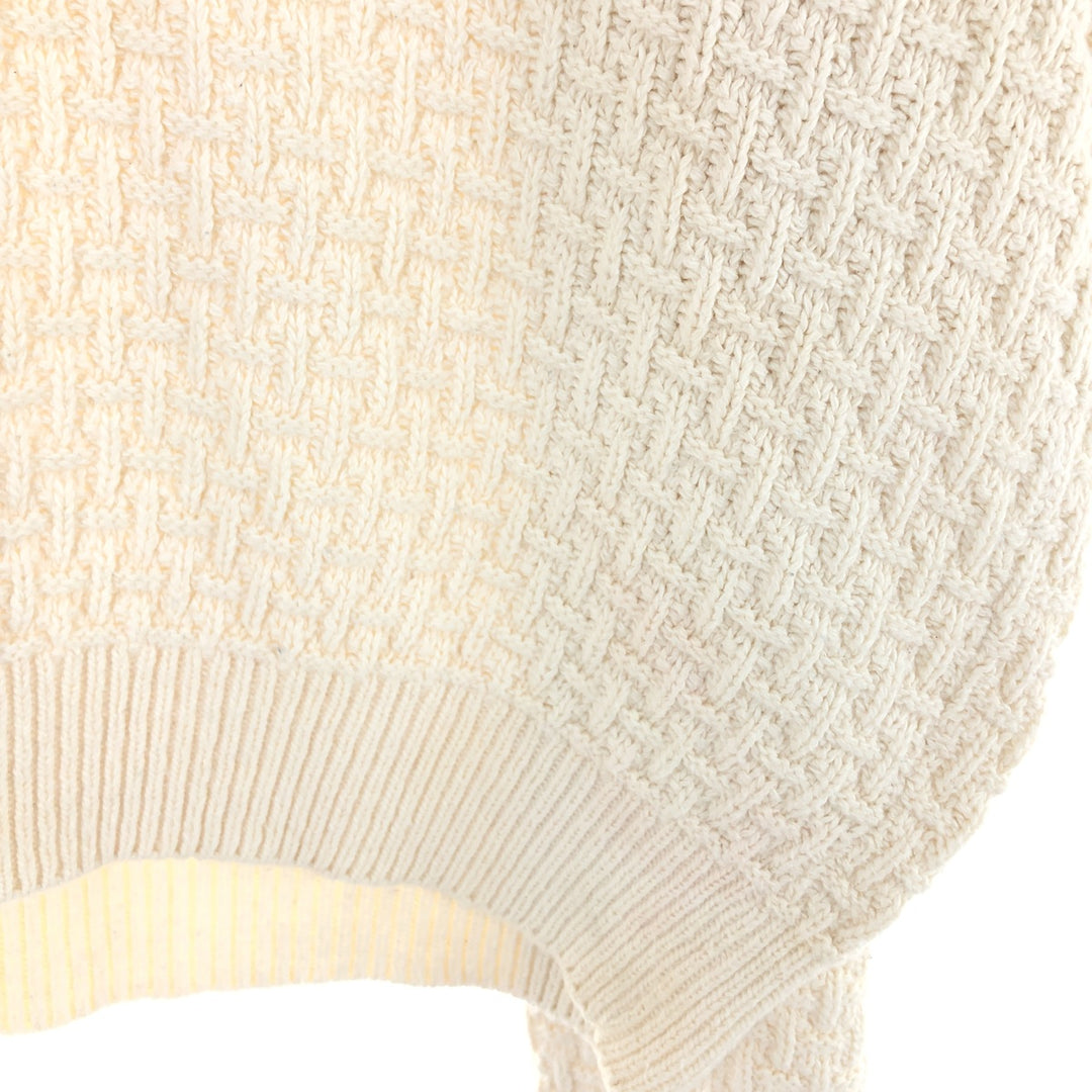 417 AUTHENTIC SPORTSWEAR Solid Cotton Knit Sweater, Made in USA, Men's Size Medium cotton ivory Vintage Second Hand