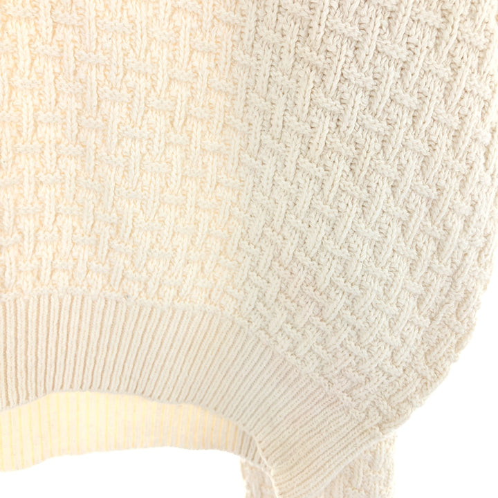 417 AUTHENTIC SPORTSWEAR Solid Cotton Knit Sweater, Made in USA, Men's Size Medium cotton ivory Vintage Second Hand