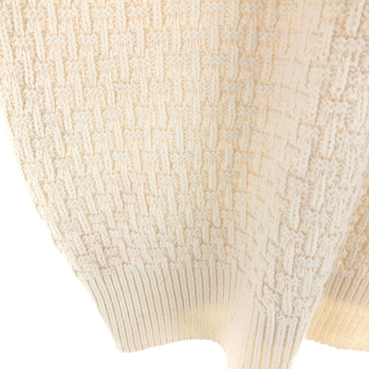 417 AUTHENTIC SPORTSWEAR Solid Cotton Knit Sweater, Made in USA, Men's Size Medium cotton ivory Vintage Second Hand