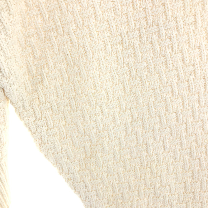 417 AUTHENTIC SPORTSWEAR Solid Cotton Knit Sweater, Made in USA, Men's Size Medium cotton ivory Vintage Second Hand