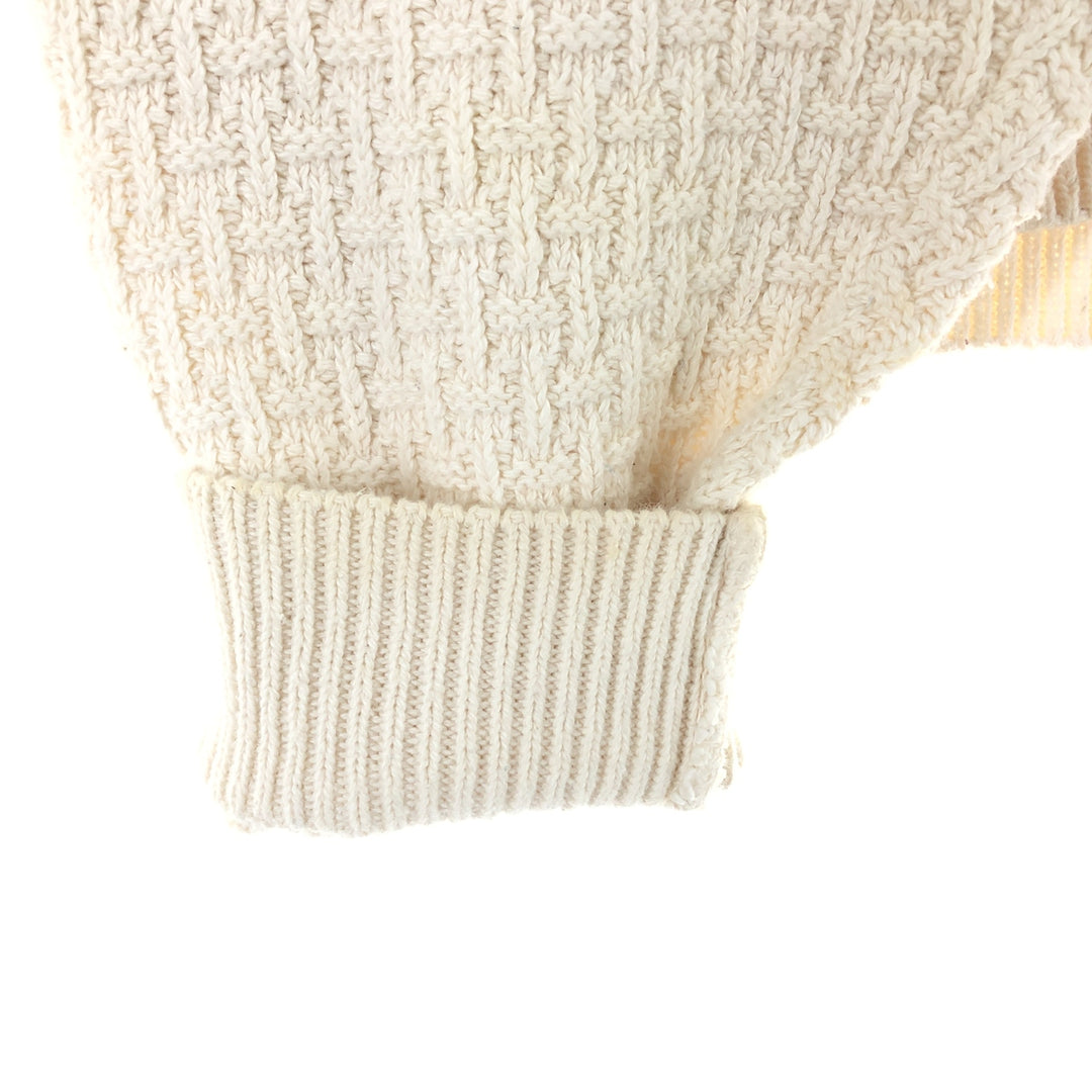 417 AUTHENTIC SPORTSWEAR Solid Cotton Knit Sweater, Made in USA, Men's Size Medium cotton ivory Vintage Second Hand
