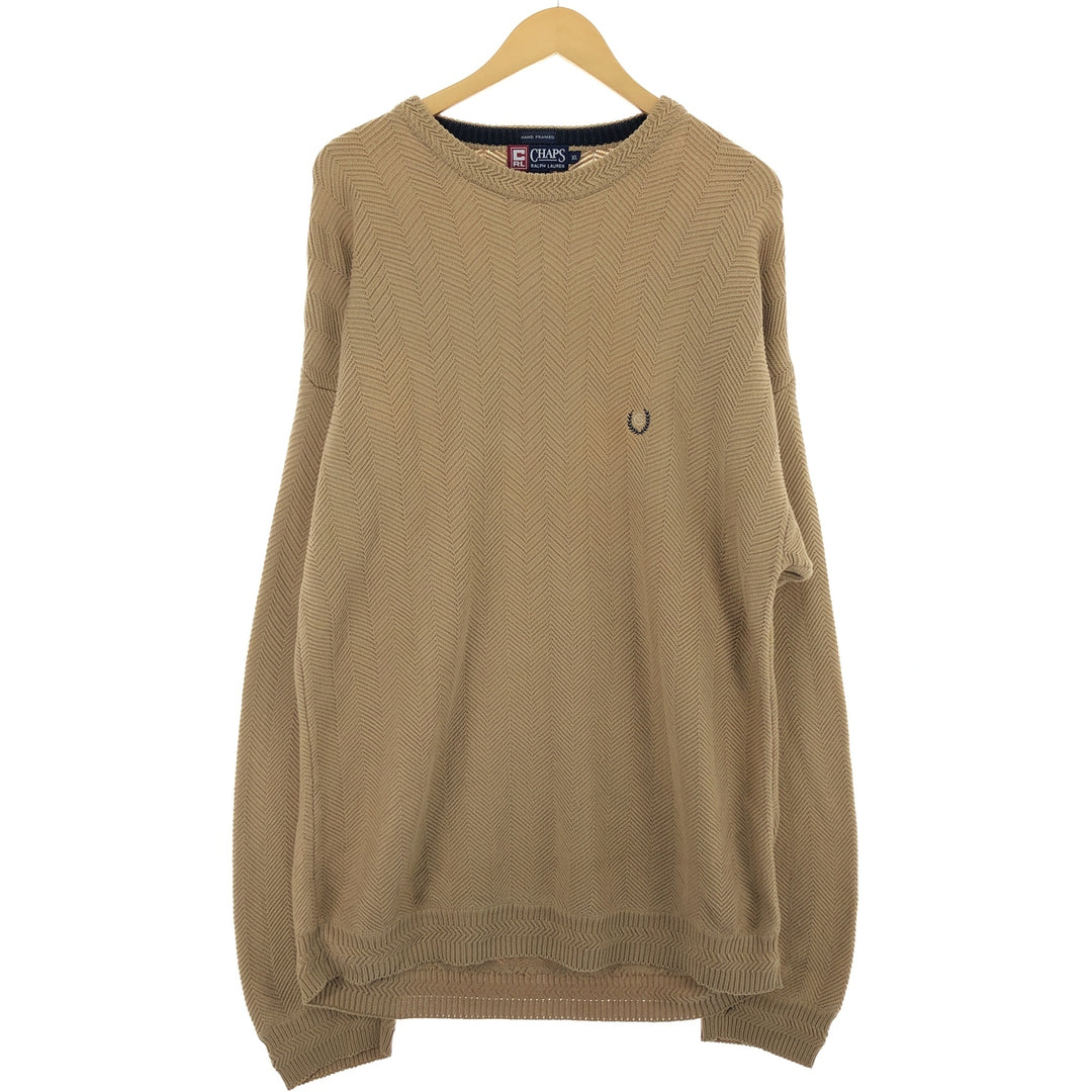 90'S Ralph Lauren CHAPS Herringbone Cotton Knit Sweater Men's XL Vintage /eaa434495