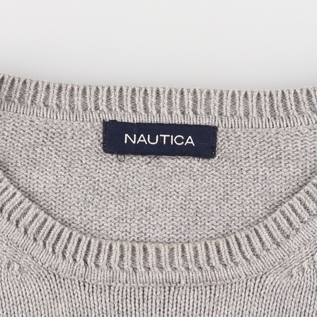2000'S ~ Nautica Knit Sweater Men's XL unclear gray type Vintage Second Hand