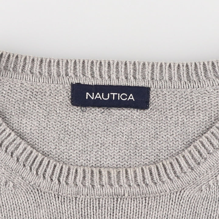 2000'S ~ Nautica Knit Sweater Men's XL unclear gray type Vintage Second Hand