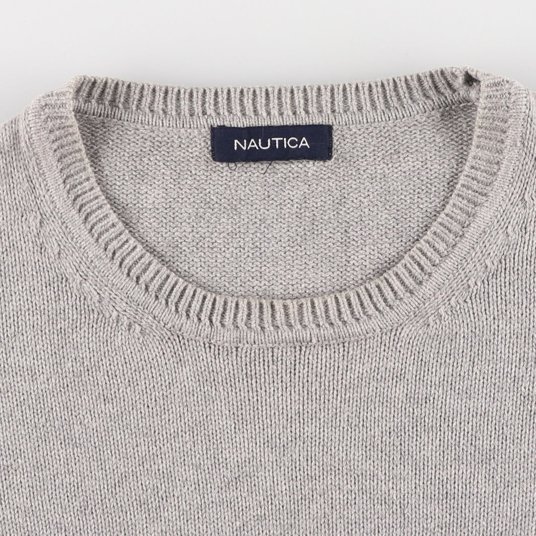 2000'S ~ Nautica Knit Sweater Men's XL unclear gray type Vintage Second Hand
