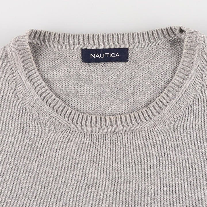 2000'S ~ Nautica Knit Sweater Men's XL unclear gray type Vintage Second Hand