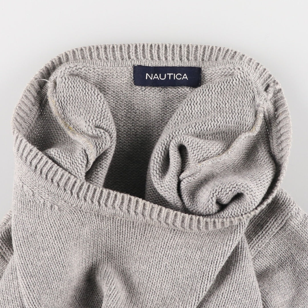 2000'S ~ Nautica Knit Sweater Men's XL unclear gray type Vintage Second Hand