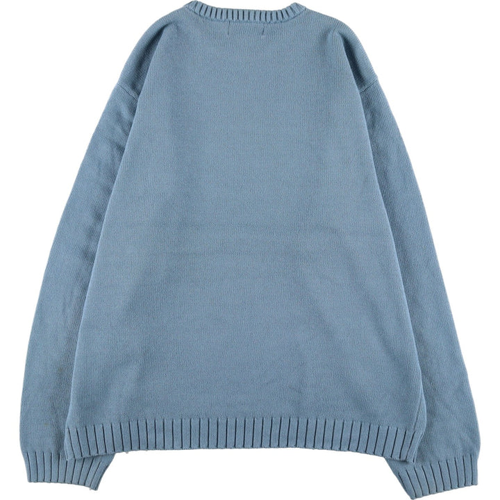 CHAPS Cotton Knit Sweater, Men's XL Size cotton blue type Vintage Second Hand