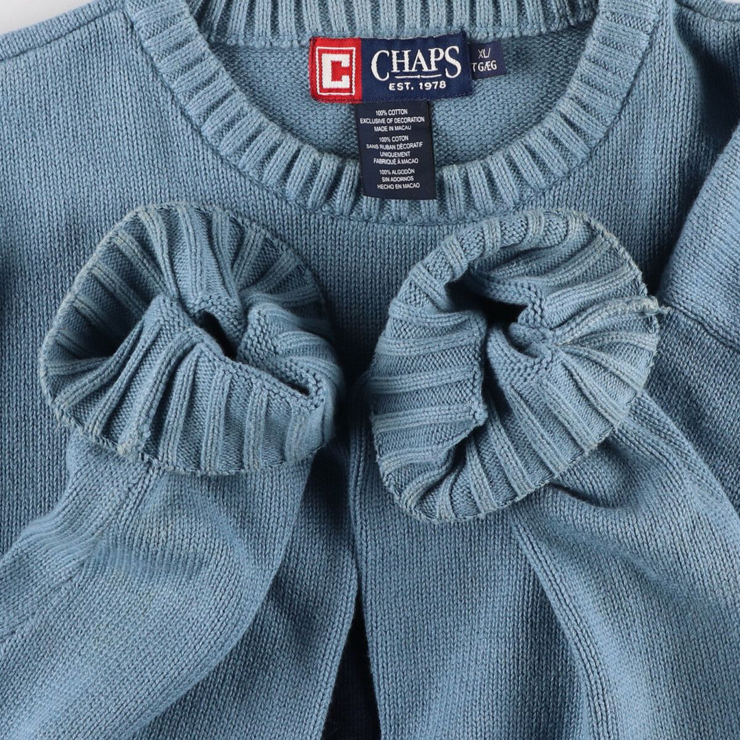 CHAPS Cotton Knit Sweater, Men's XL Size cotton blue type Vintage Second Hand