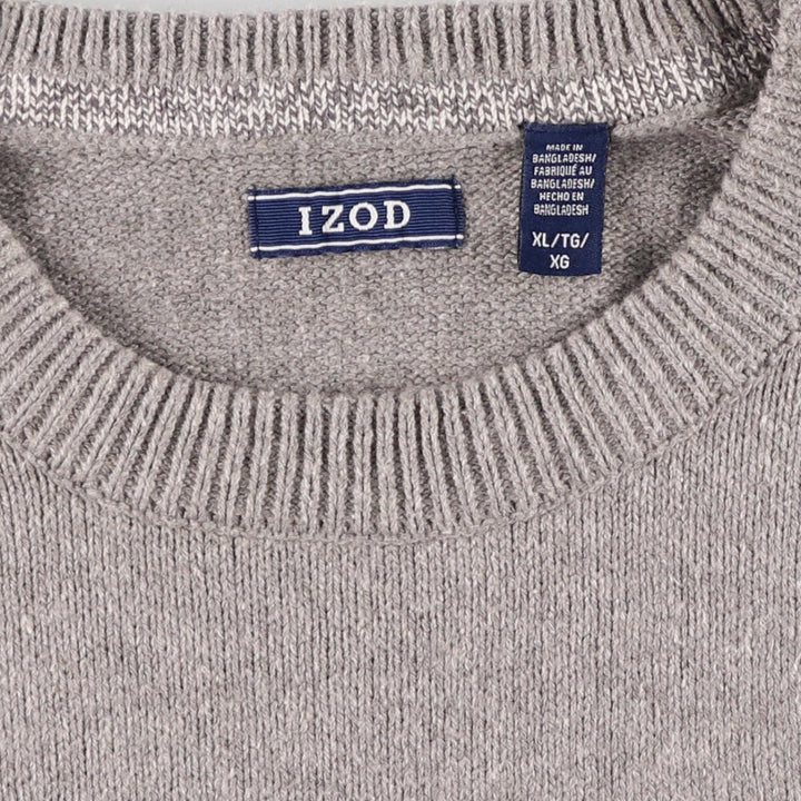 IZOD Cotton Knit Sweater Men's XL cotton gray type Vintage Second Hand