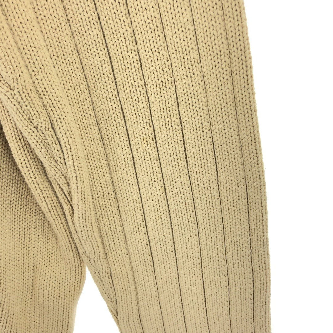 Eddie Bauer Cotton Knit Half-Button Sweater, Men's Size L cotton Beige type Vintage Second Hand